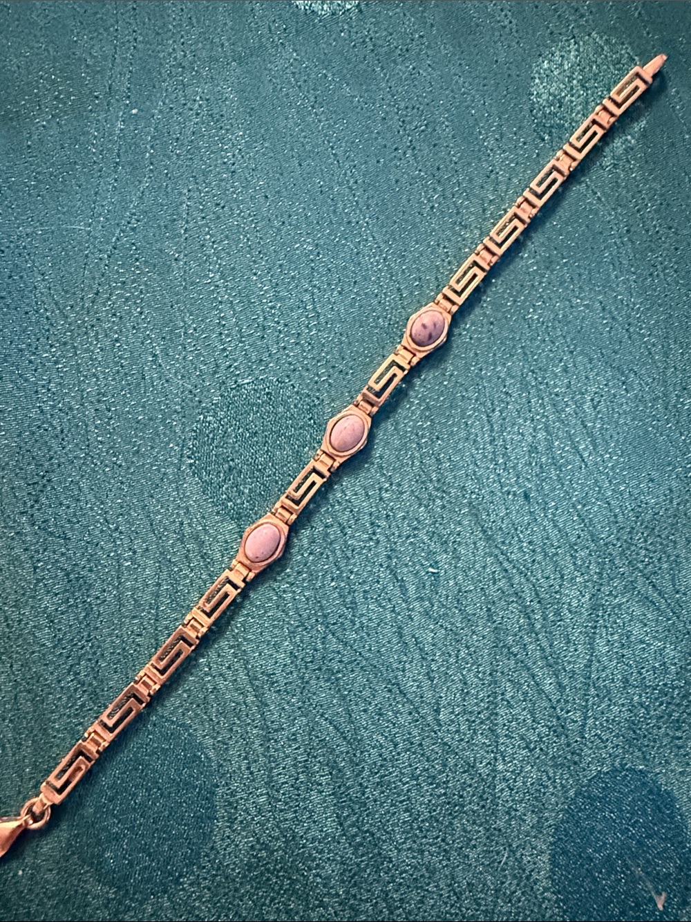 Sterling silver and light colored lapis bracelet
